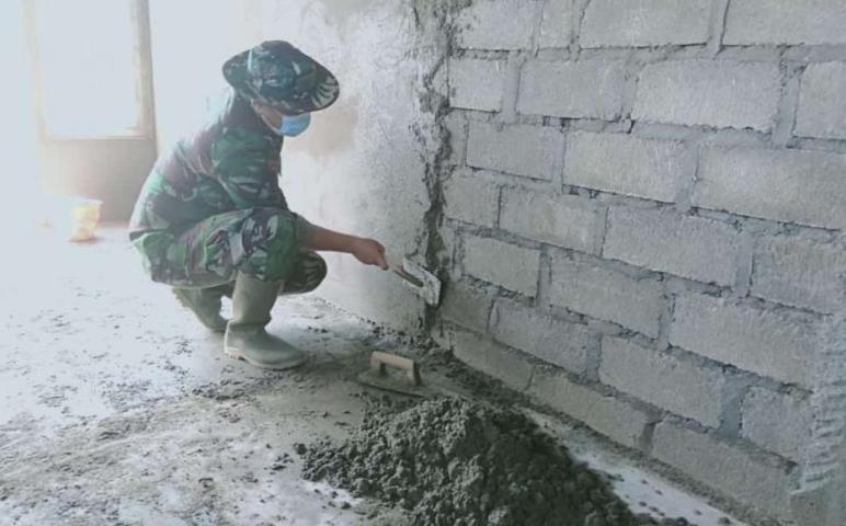 Tembok Rutilahu Mulai Plaster 