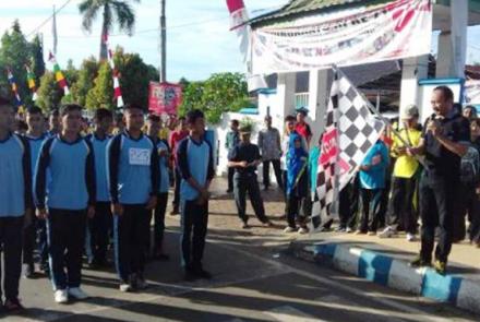 Dinas Pendidikan dan Kebudayaan (Disdikbud) Kota Bengkulu menggelar lomba gerak jalan ketepatan waktu