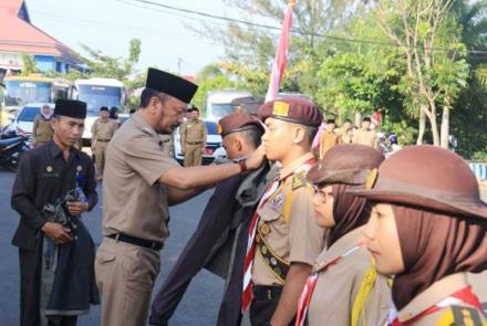 Sekda Kota Bengkulu Marjon melepas 40 orang Pramuka Penegak dan Pandega untuk mengikuti Raimuna Nasional XI di Jakarta Timur