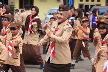 Pemerintah Kota Bengkulu menggelar upacara dalam rangka perayaan hari pramuka ke-56 tahun di Halaman Kantor Walikota, Bentiring, Rabu (30/08/2017