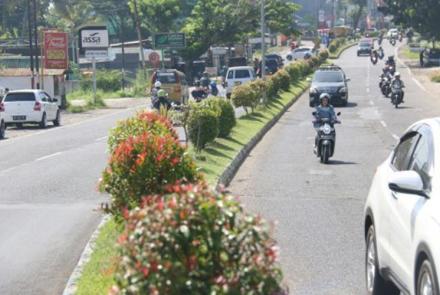 Pemerintah Kota Bengkulu terus menggeber penataan taman kota, terkhusus yang berada di median jalan
