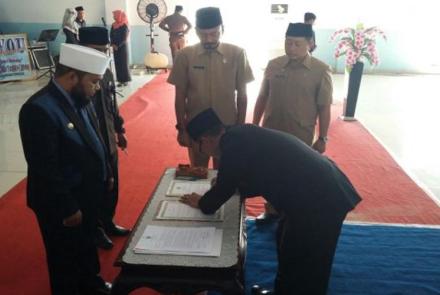 Pelantikan Sjobirin Hasan sebagai Direktur Perusahaan Daerah Air Minum (PDAM) Tirta Dharma Kota Bengkulu