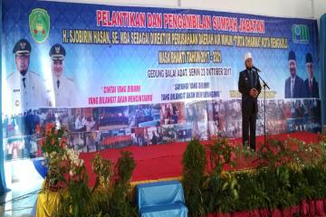 Walikota Helmi Hasan saat memberikan kata sambutan