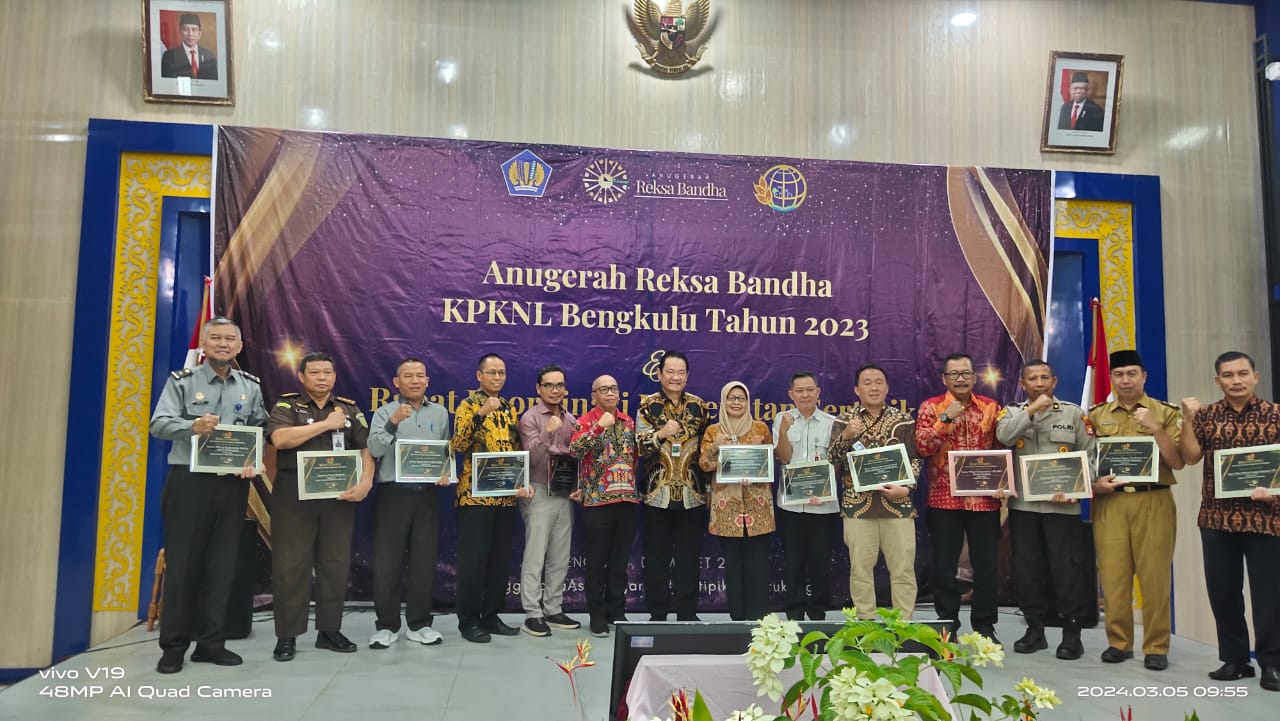 Kanwil Kemenkumham Bengkulu Raih Penghargaan Terbaik III Kategori PNBP Satuan Kerja Non BLU