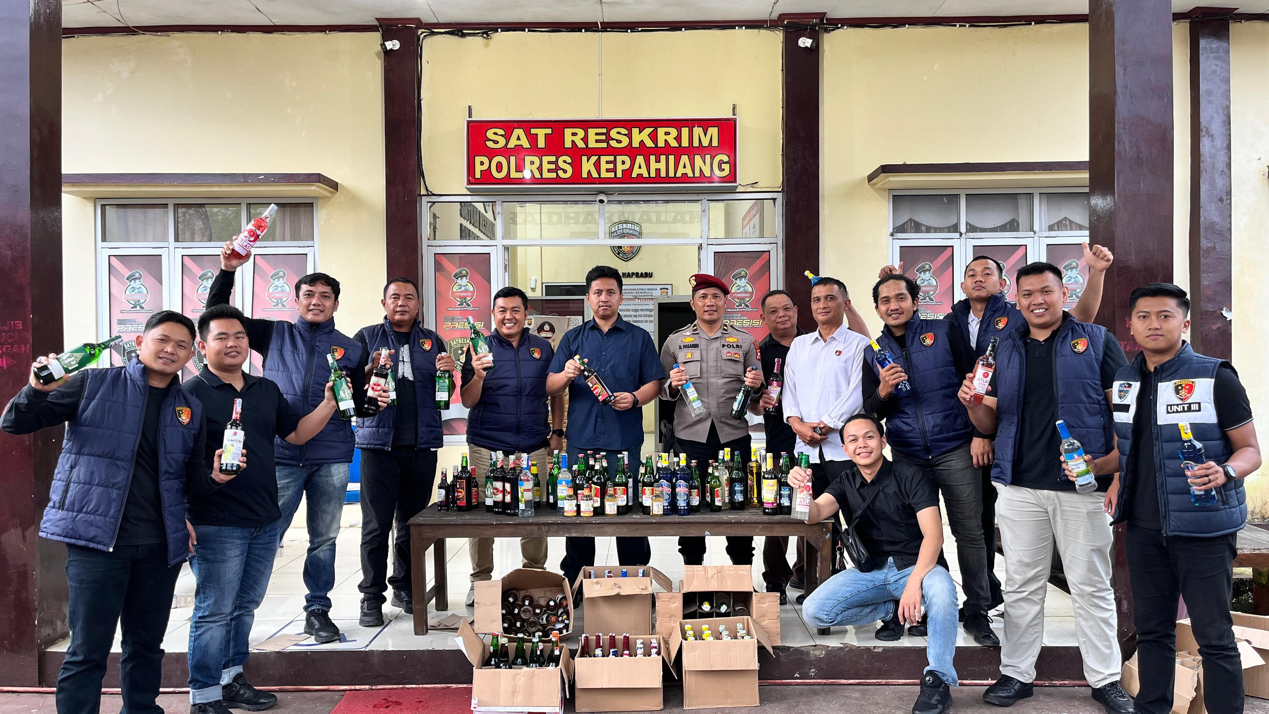 Oprasi Pekat Nala I 2026, Polres Kepahiang Amankan Ratusan Miras Ilegal