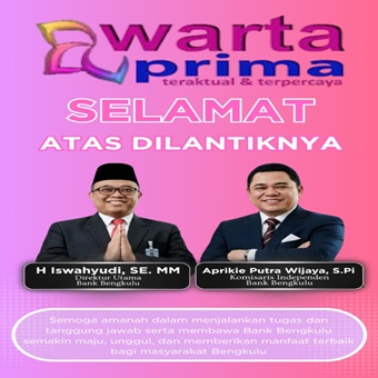 Selamat Atas Terrpilihnya H. Iswahyudi, SE. MM Sebagai Direktur Utama PT Bank Bengkulu