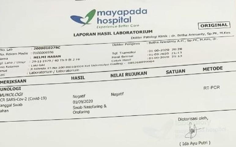 Tes Rapid Wali Kota Bengkulu