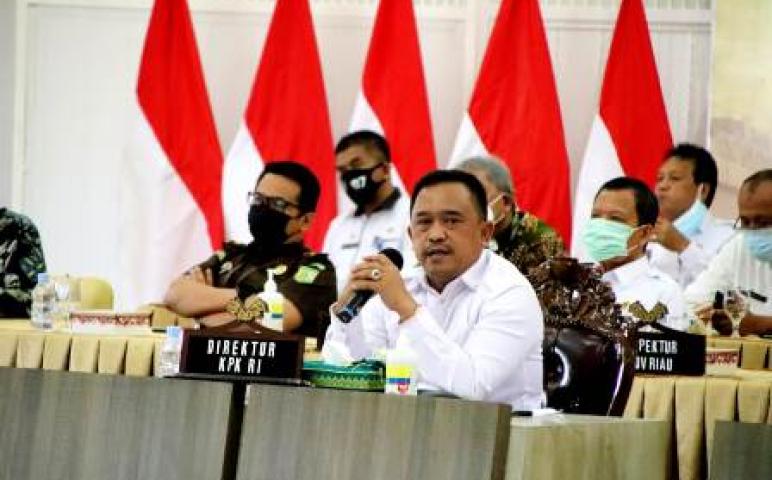 Bupati Pelalawan Hadiri Rakor Pemberantasan Korupsi Terintegrasi Kepala Daerah Se-Provinsi Riau