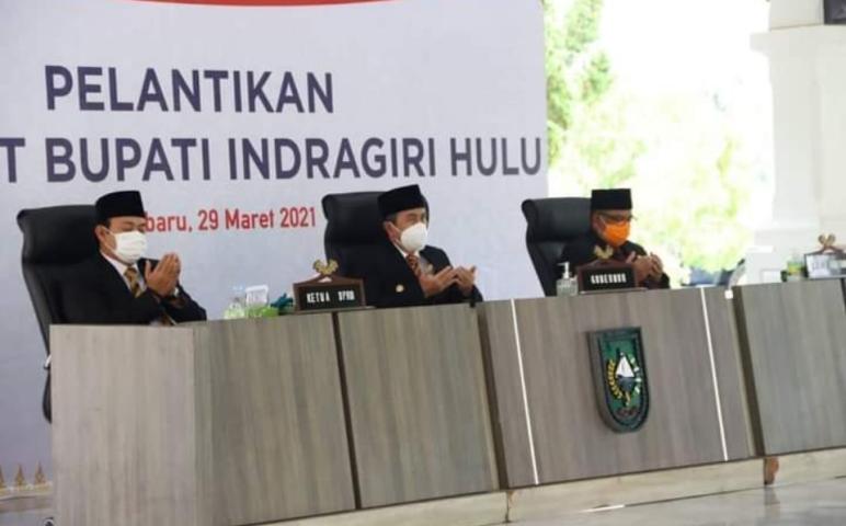 Ketua DPRD Provinsi Riau Hadiri Acara Pelantikan Pejabat Bupati Indragiri Hulu