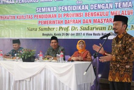 Pelantikan Pengurus Musyawarah Kerja Kepala Sekolah (MKKS) Provinsi Bengkulu