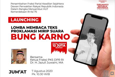 Poster Lomba Membaca Teks Proklamasi Mirip Suara Bung Karno