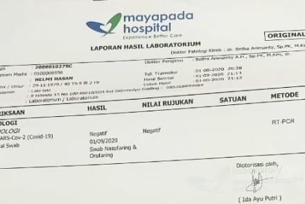 Tes Rapid Wali Kota Bengkulu